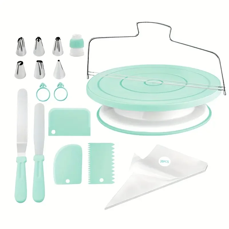

36PCS Cake Decorating Kit Complete Baking Set with Rotating Turntable-DIY Fondant&Buttercream Tools for Beginners Professionals