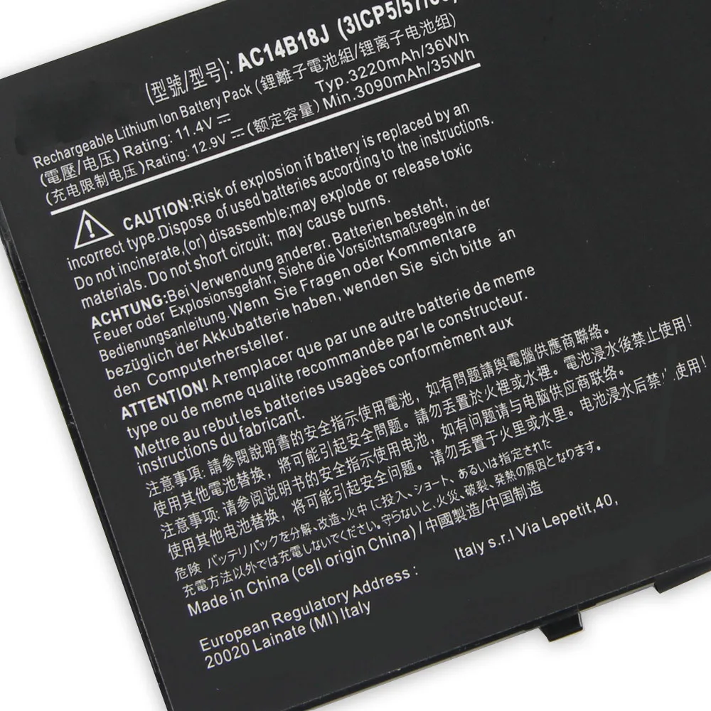 Brand New Replacement Battery AC14B18J AC14B13J For Acer Aspire E11 ES1-311 ES1-511 ES1-512 MS2394 EX2519 N15W4 V3-111P 3220mAh