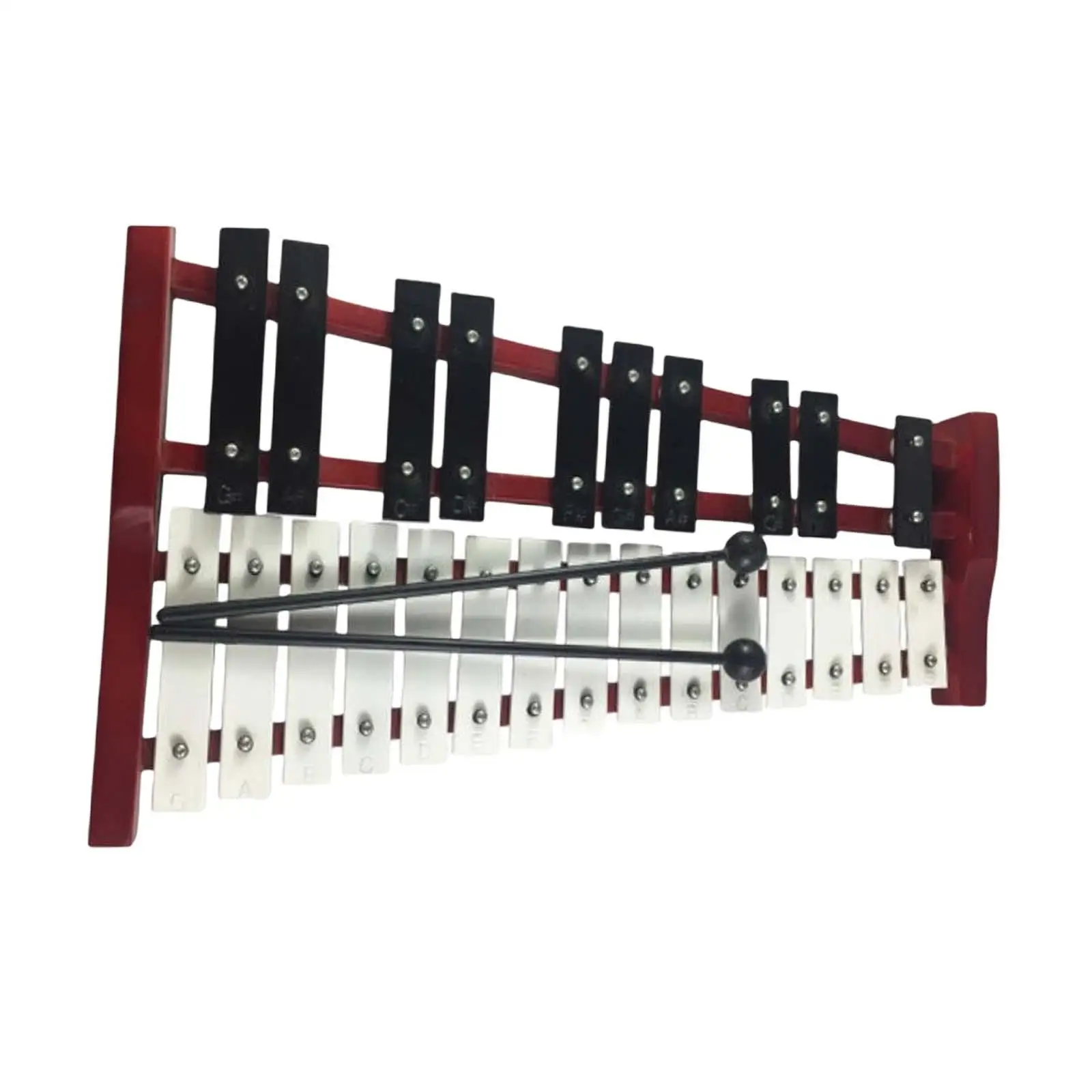 Glockenspiel with 25 Notes, Xylophone, Aluminum Rods, Size 40 X 25 X 8 Cm,