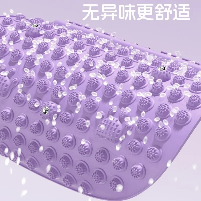 سجادة تدليك القدم لليوجا مع بكرة - سجادة جري ثابتة داخلية من السيليكون الناعم بنسبة 100%