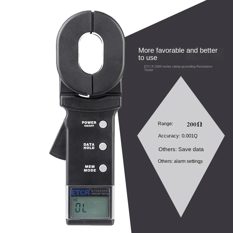 ETCR2000A/A +/B +/C + clamp tester, proteção contra raios digital à prova de explosão