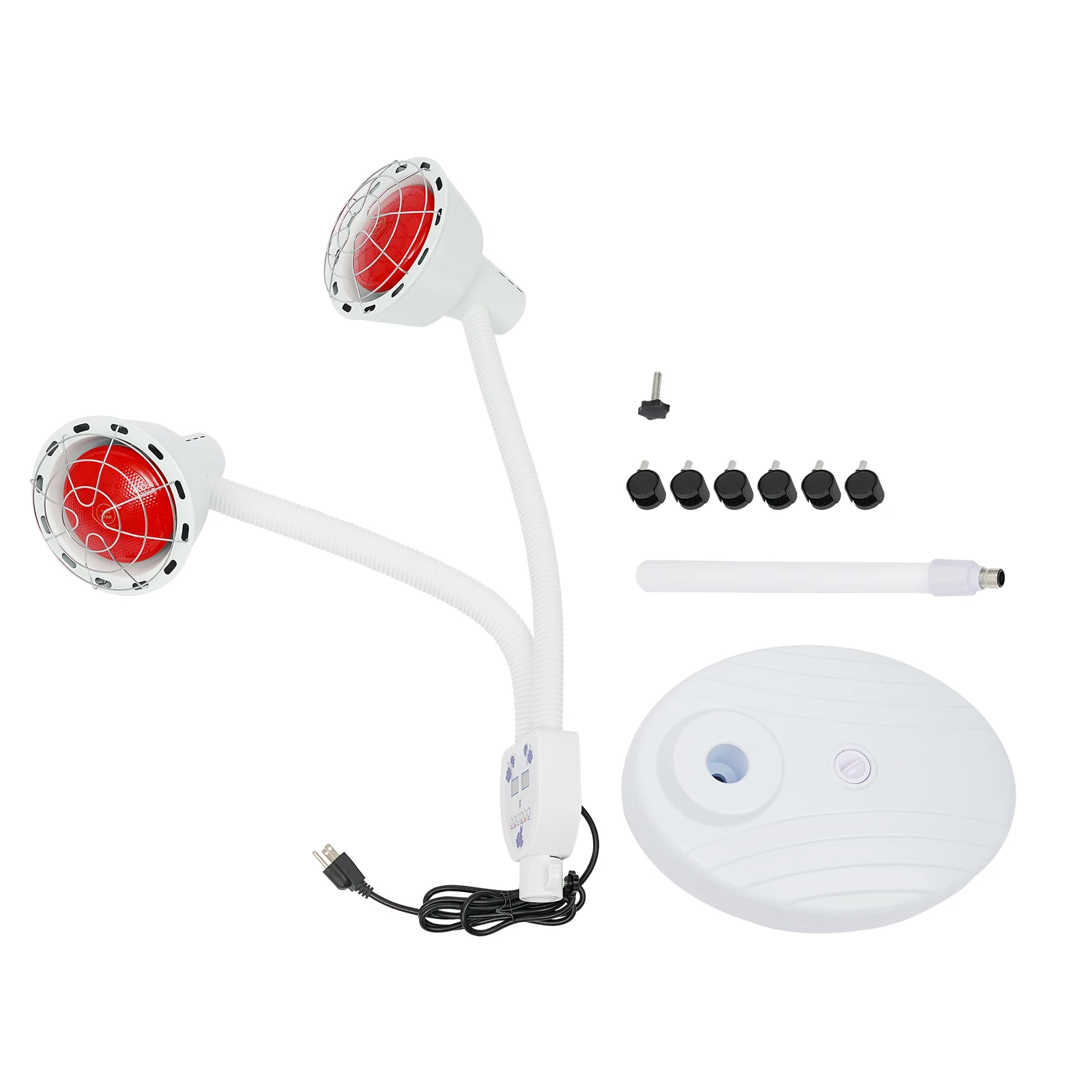 275w Dual Head Infrared Red Hot Bulb Light Muscle Pain Relief Floor Lamp Dual Head 360 Degree Adjustment