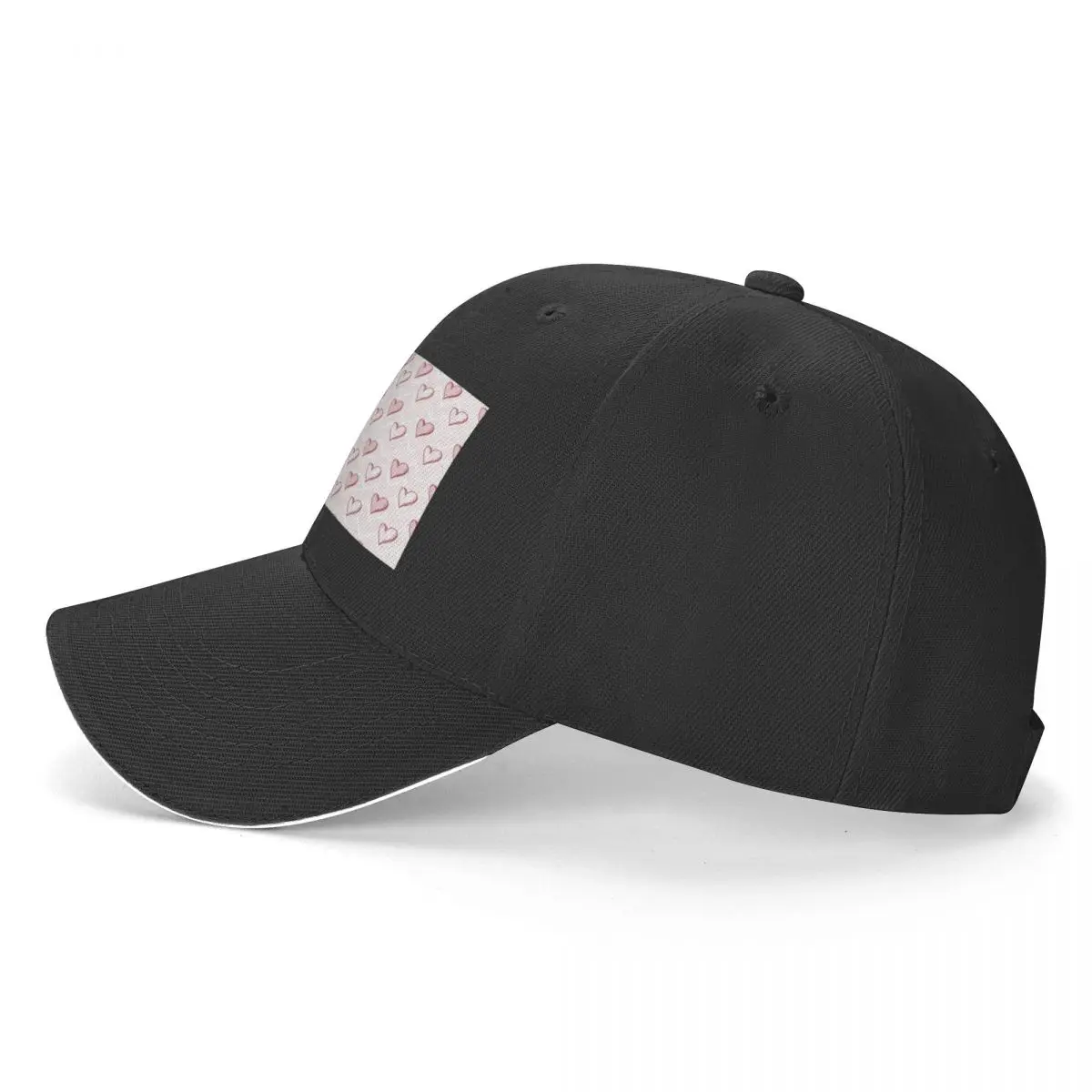 Hearts On Pink Geometric Background A Baseball Caps Hat