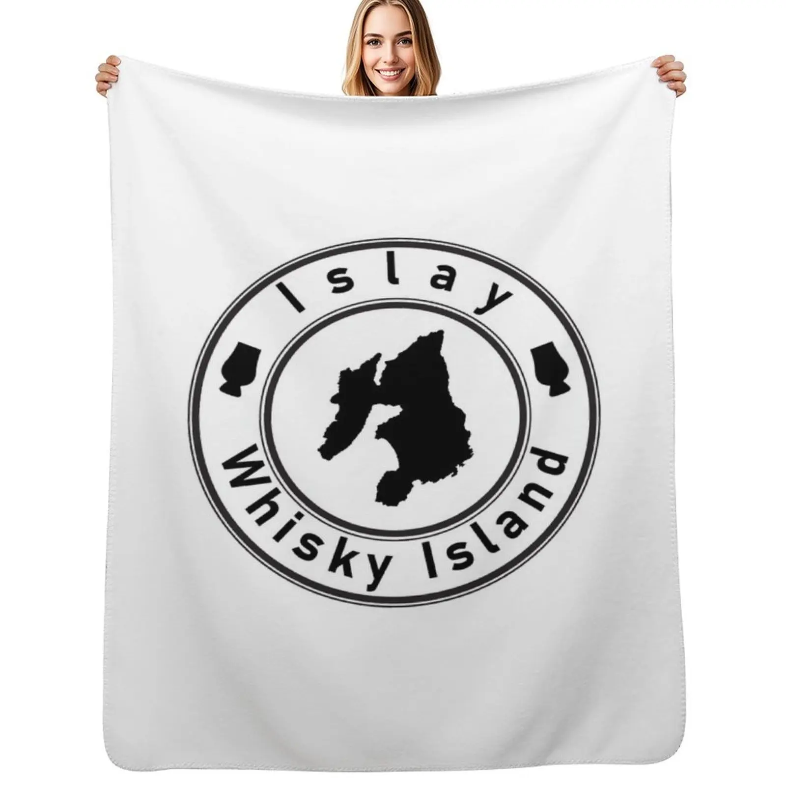 Islay Whisky Island - Round Throw Blanket Sofa Throw Nap Shaggy Softest Camping Retros Blankets