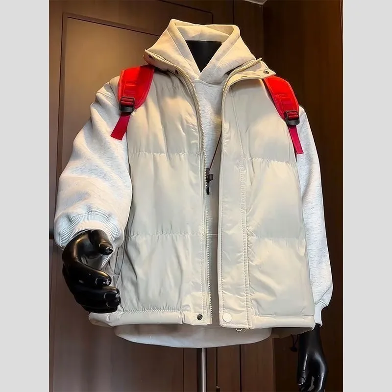 Thickened Warmth Vest Men's Winter Capelet Layered Teenager Tank Top Jacket