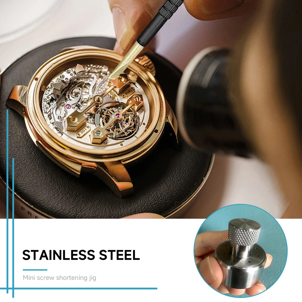Watch Repair Tools Screw Shortener Watch Eyeglasses Screw Shortening Fixed Screw Jig Holds 0.6-2.0mm Screws Repair Accessories