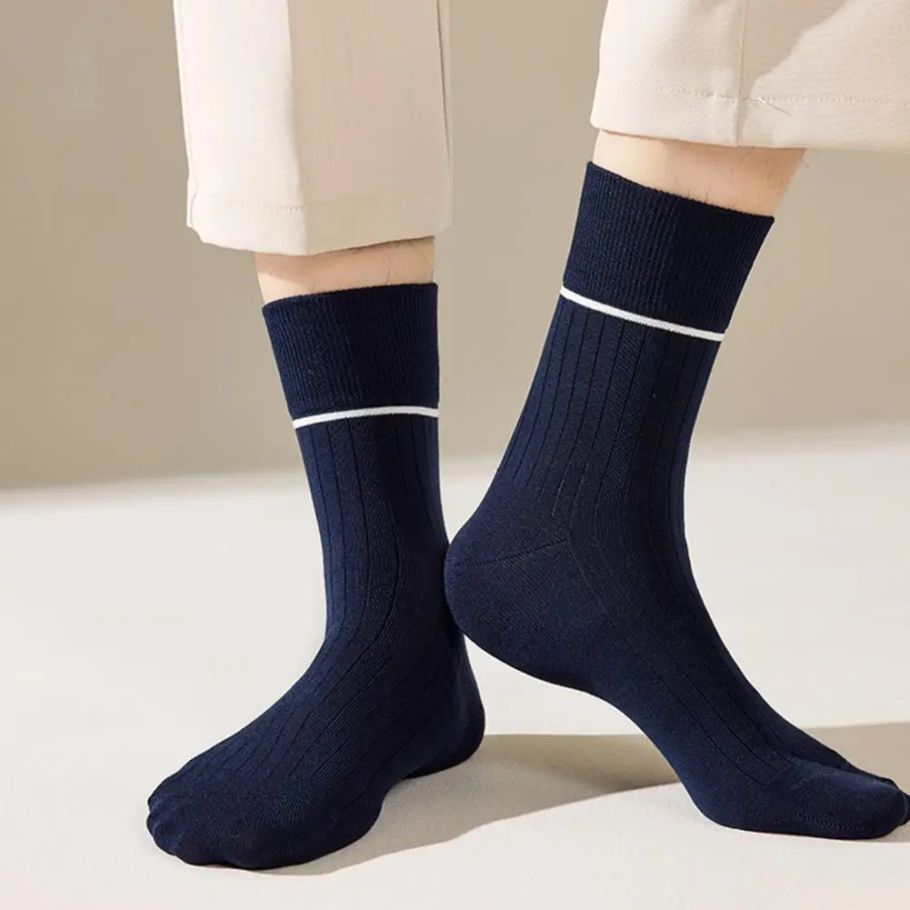 Men Cotton Socks Men's Cotton Dress Socks Ribbed Crew Socks with Antibiosis Odor-free Technology Breathable Casual for Men