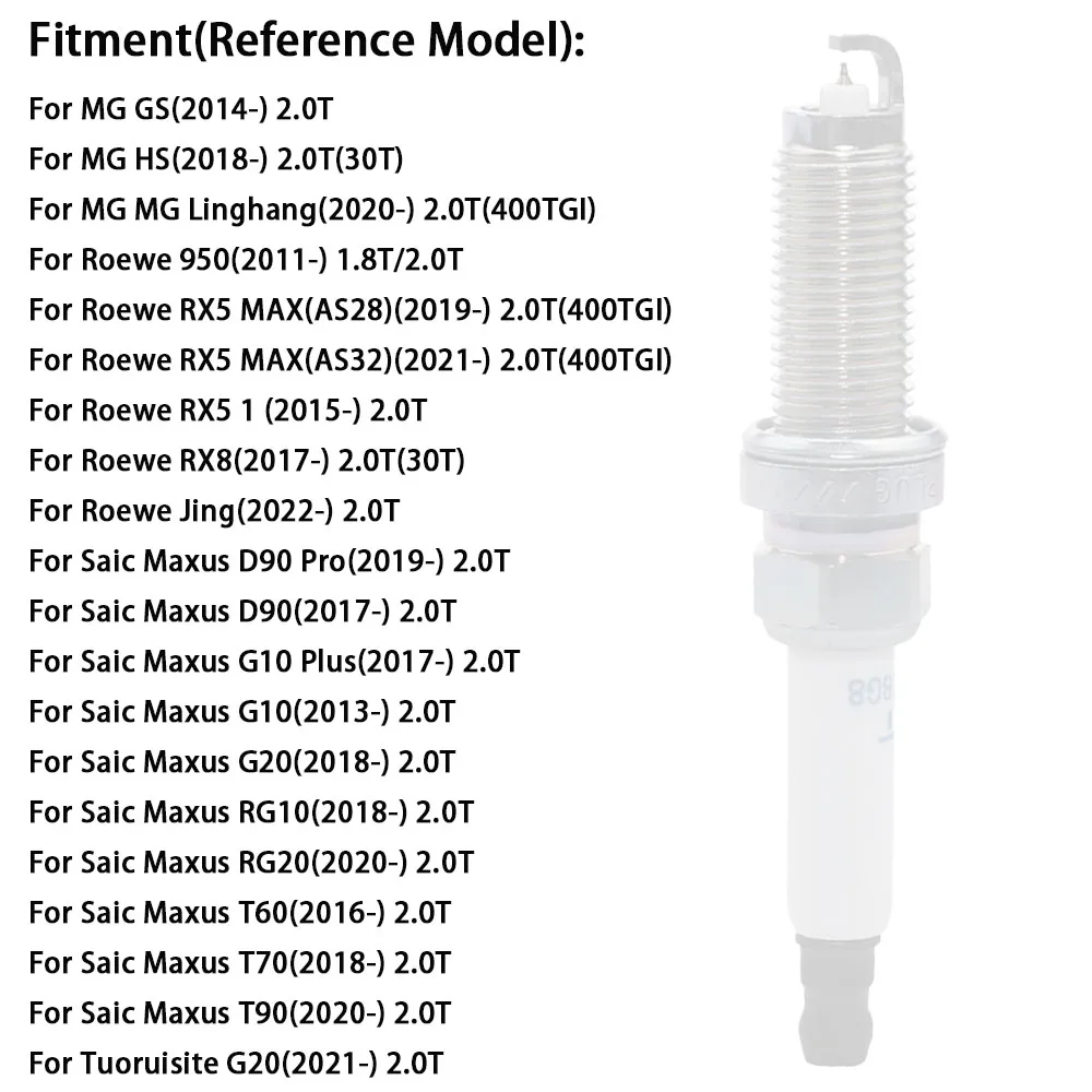4pcs Spark Plugs For MG GS HS Roewe 950 RX5 RX8 Saic Maxus D90 G10 G20 RG10 RG20 T60 T70 T90 Tuoruisite 2011 2018 2021 ILZKAR8G8 - Image 6