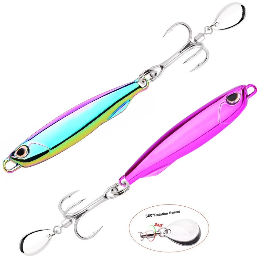 Electroplated Iron Plate Bait 10g 15g 20g 30g 40g 60g 80g Sinking Sea Fishing Lure Fake Bait Rotating Sequin Mackerel Bait