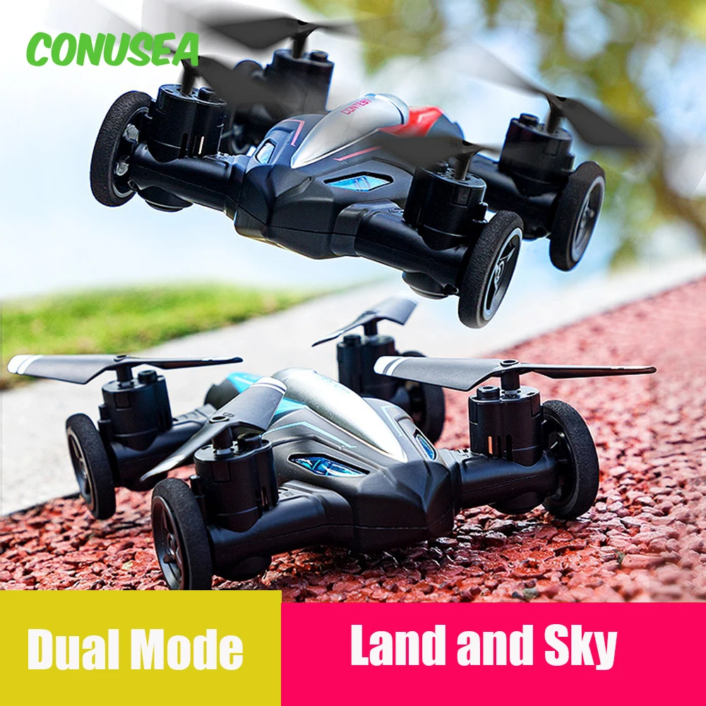 JJRC Land-Air Mini Drone Plane Aircraft Dual-Mode Mini Four-Axis Remote Control Aircraft Tumbling Light Unmanned Vehicle Toy