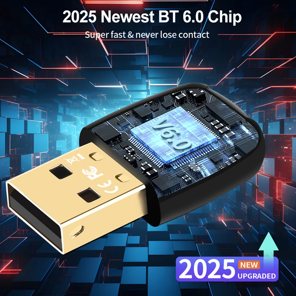 

USB-адаптер BT 6.0, беспроводной донгл Plug and Play для ПК, мыши, клавиатуры, наушников, колонок