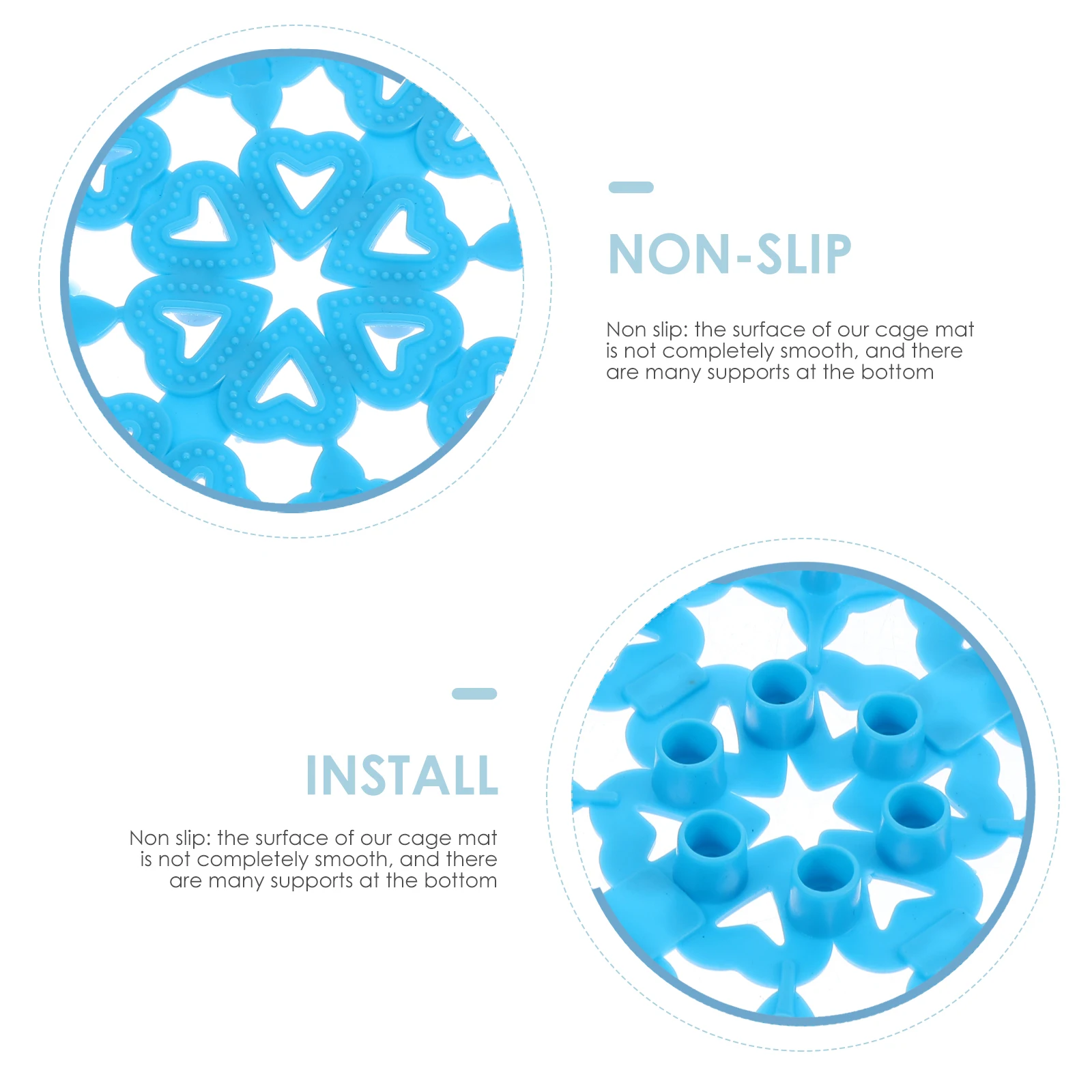 

4Pcs Non-Slip Pet Cage Pads Durable Plastic Floor Mat Hollow Design Protects Pet Feet Easy to Rinse Rabbit Hamster Supplies