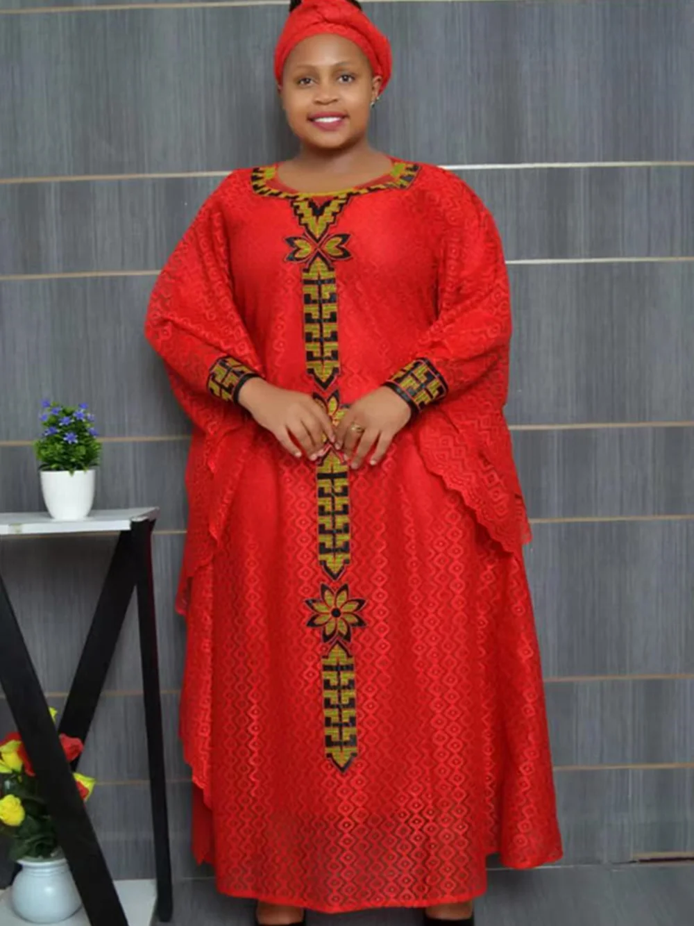 Embroidery Traditional Dashiki African Dresses for Women Plus Size Boubou Robe Africaine Femme Kaftan Maxi Dress Africa Clothing