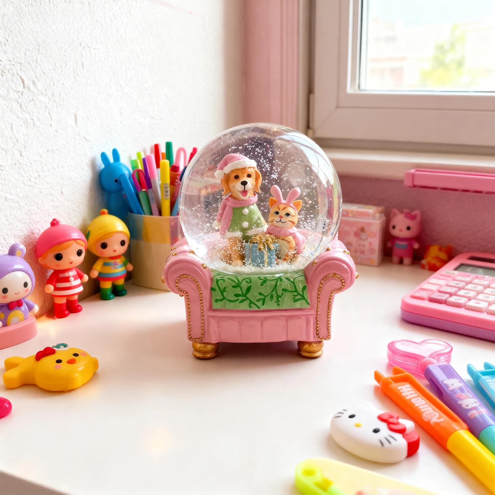 

Magical Christmas Snow Globe with Adorable Animals Inside, Spreading Festive Cheer as a Holiday Ornament and Unique Gift