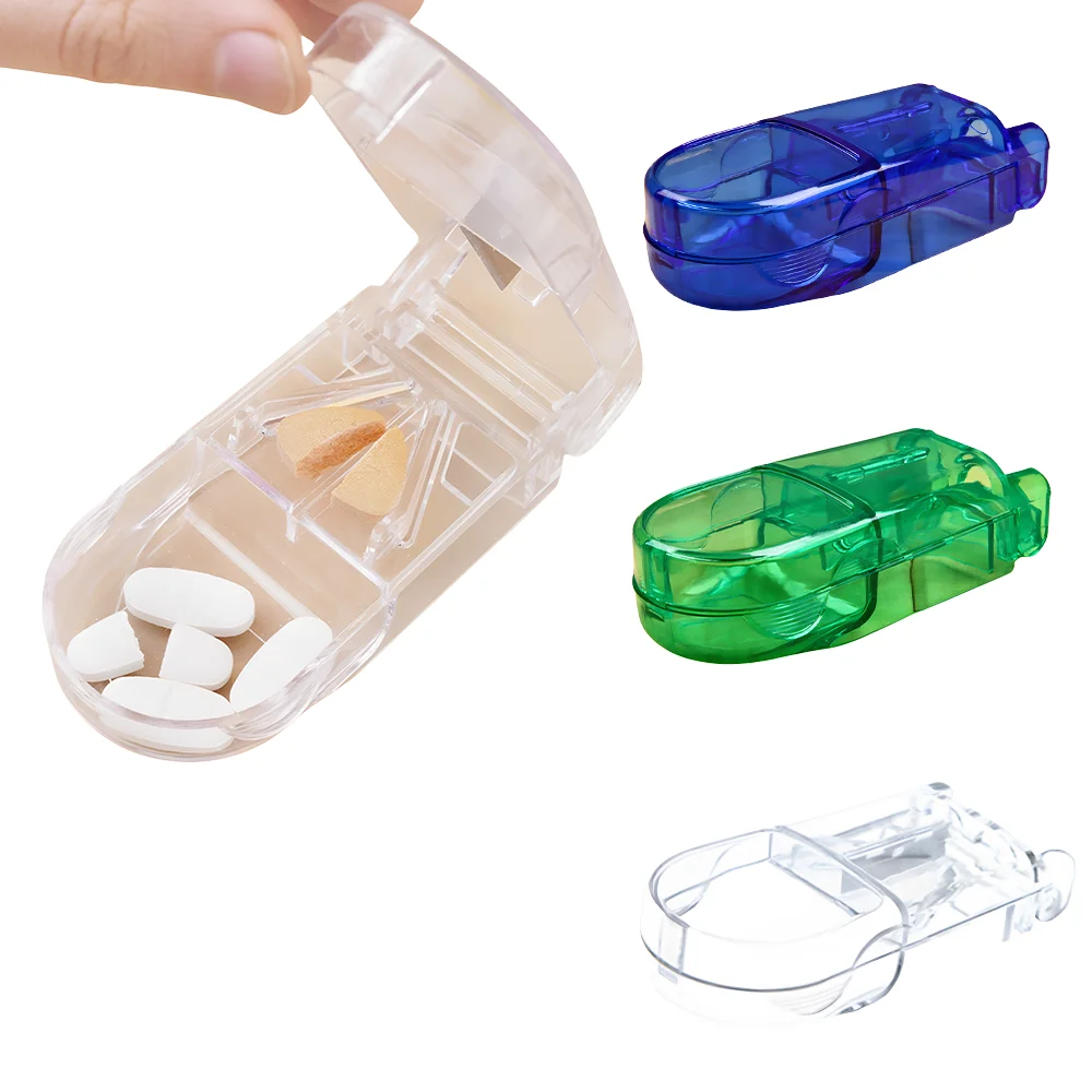 Portable Transparent Pill Cutter, Mini Medicine Divider Box, Travel Pill Splitter Tool, 1PC