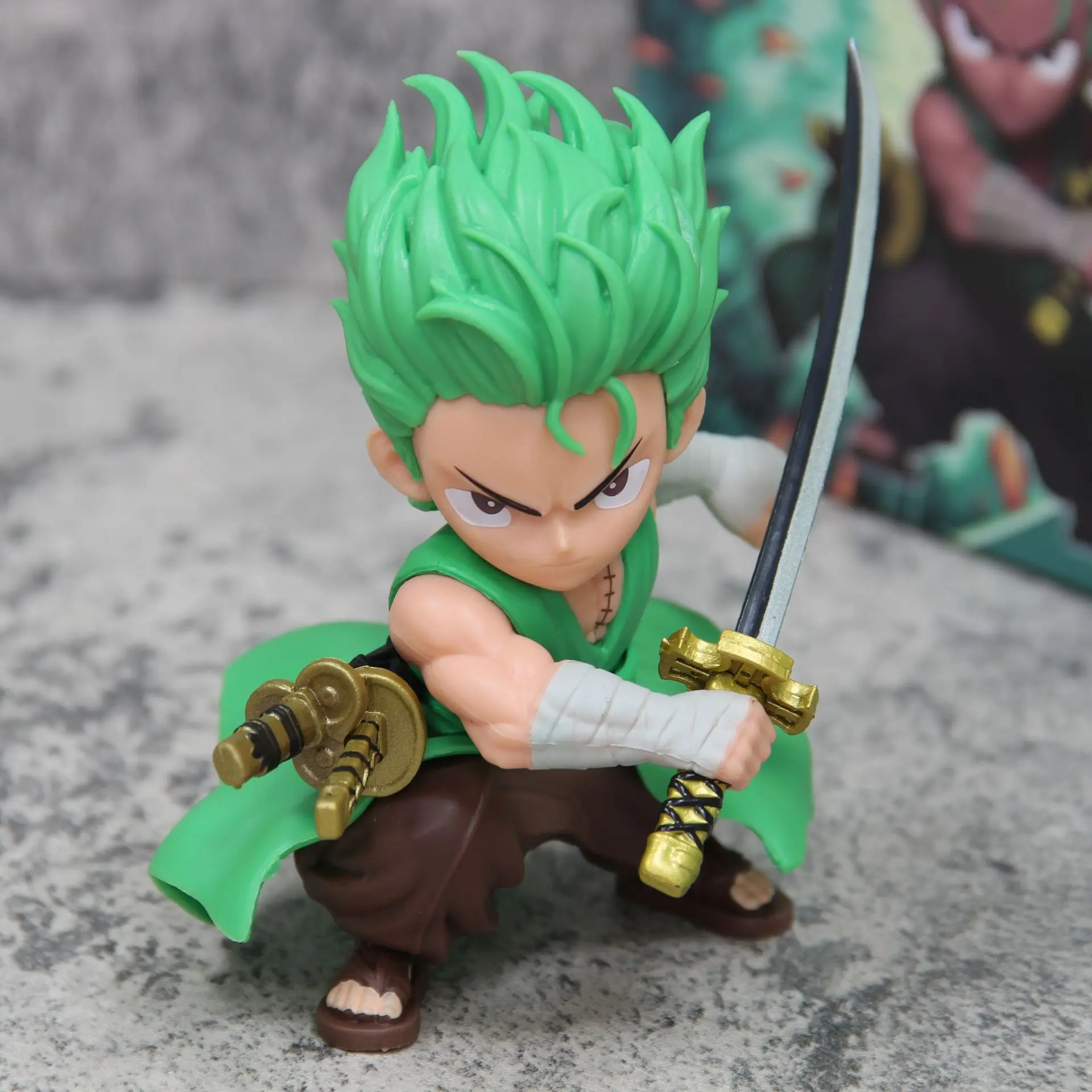 14CM One Piece Series Cute Zoro High Quality Anime Figure Model Action Figurine Model Toy PVC Statue Model Decorative Doll Gifts