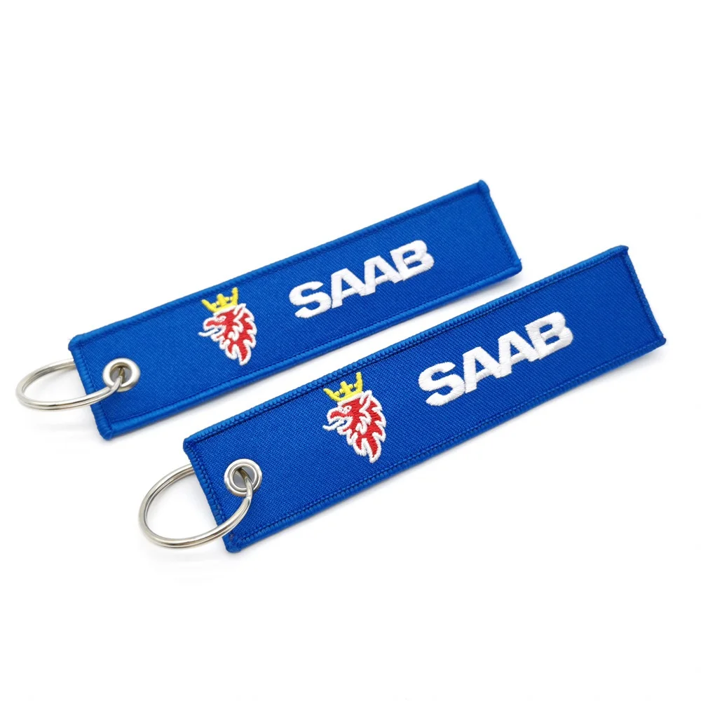 Новые вышитые автомобильные брелоки, брелок для ключей, подвеска, подарки для SAAB 9-4X 9-7X 9000 900 600 99 GT750 9-3 9-5 9-2X 9-X аксессуары