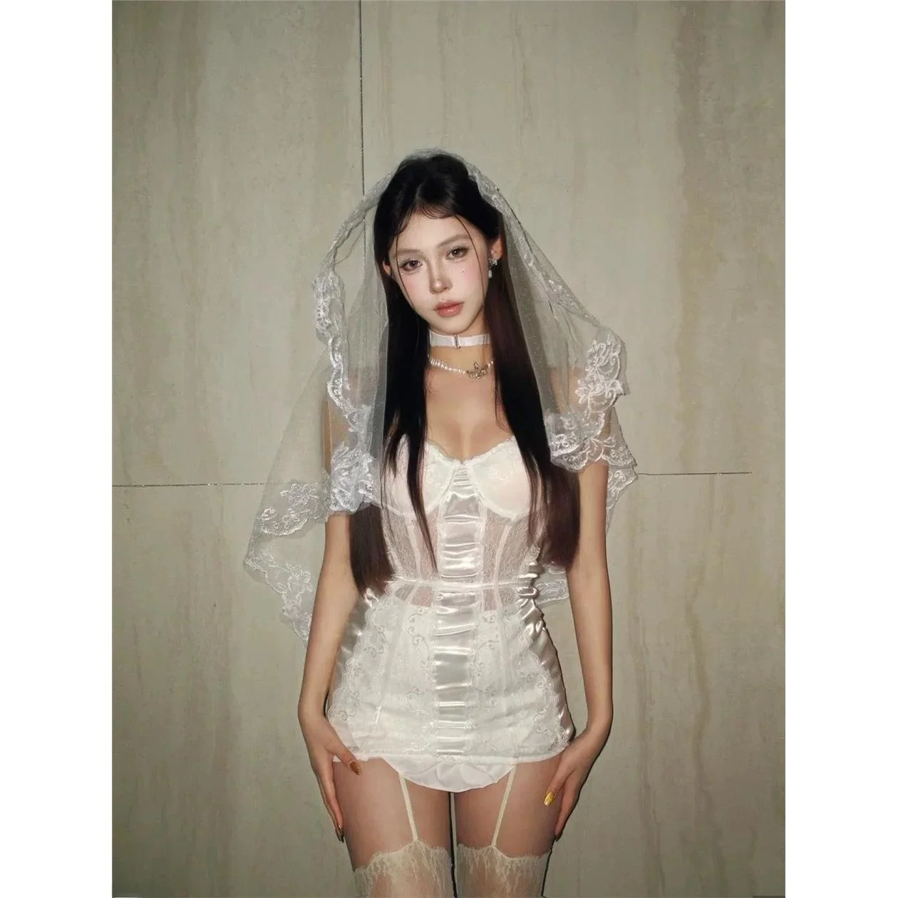 

Sexy Hollow out Bustier Gown for Nightclub Gogo Performances Halloween Bar New Bride Costume Stage Performance Traditional Et...