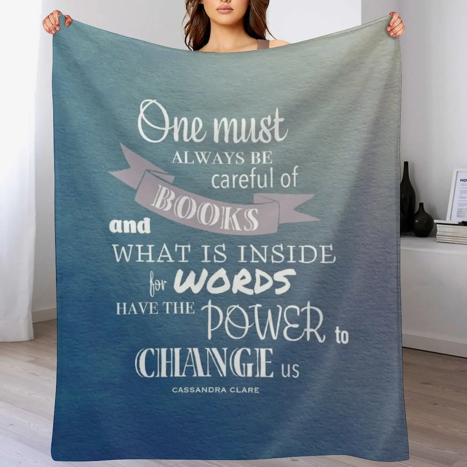 

One must be careful of books - Cassandra Clare Infernal devices Throw Blanket Vintage Bed linens Single Luxury Thicken Blankets