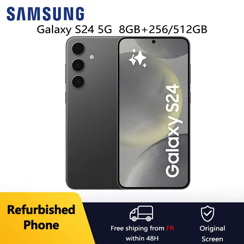 هاتف Samsung Galaxy S24 5G 6.2 بوصة AMOLED ROM 256/512GB RAM 8GB الإصدار العالمي Exynos NFC الأصلي Android AI