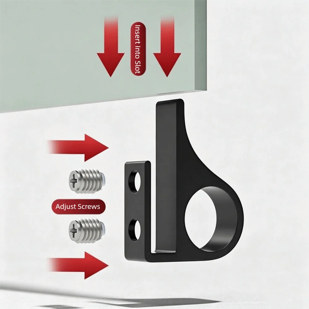 Concealed Aluminum Alloy Sliding Door Handle No Drilling Required Cabinet Door Handle Drawer Handle For Kitchen Cabinet