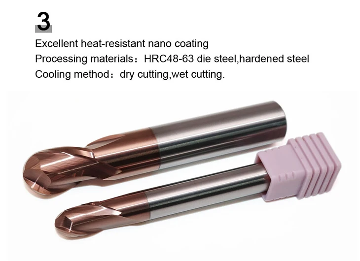SUREWEL HRC63 Kugelfräser-Schruppfräser für Stahl, Formenstahl, Kohlenstoffstahl, vergüteten und gehärteten Stahl, Metallwerkzeug – Detail 7