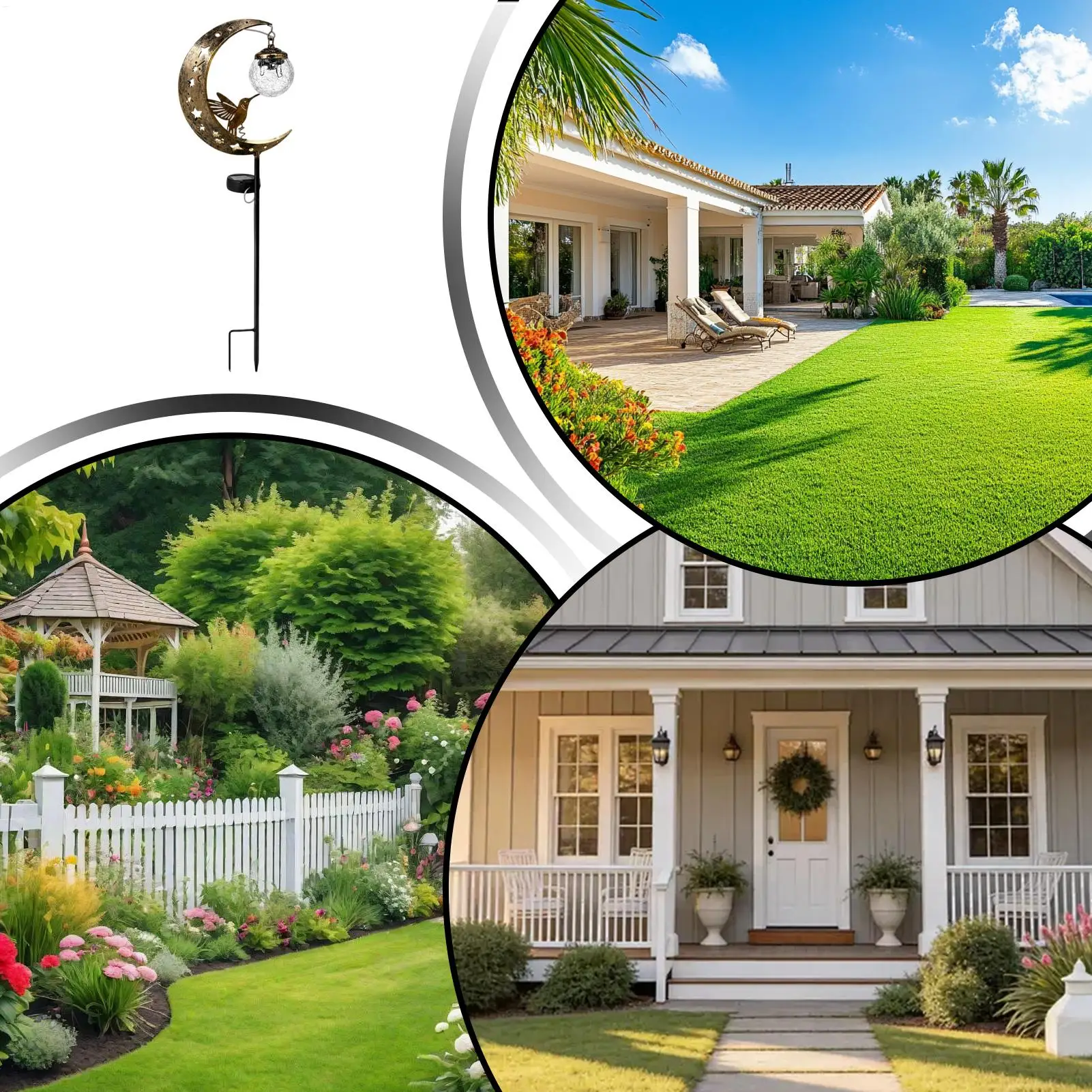 

Solar Stake Lights Outdoor Moon Hummingbird Stake Lamp Decor Solar Pathway Lights For Garden Patio Lawn Yard Porch Deck Balcony