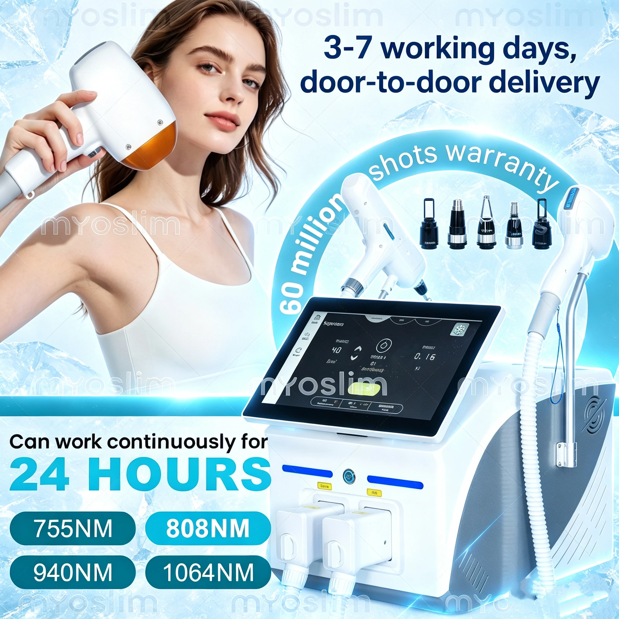 Pico Qswitch ND YAG Tattoo Removal Machine NEW Professional FAC 2IN1 4Waves 808NM Diode Laser 5000w Hair Removal Machine