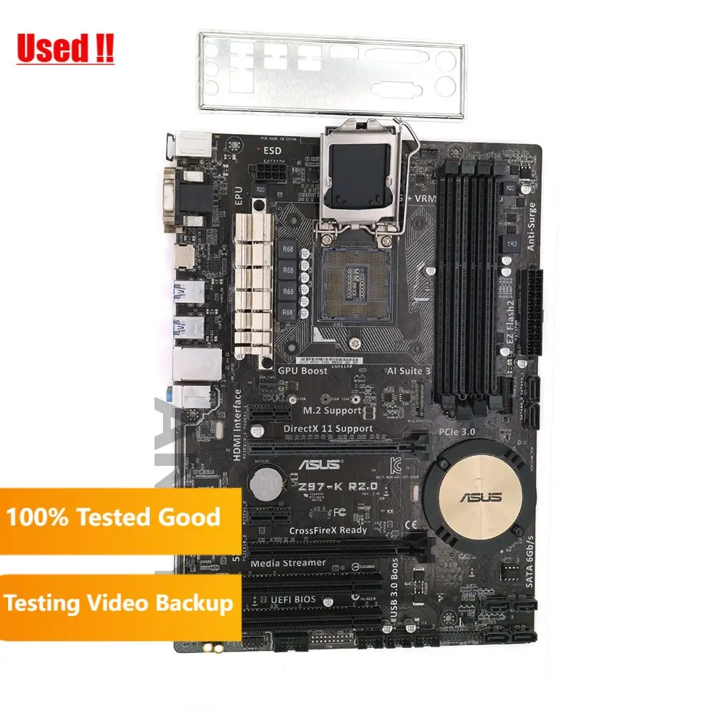 Imagem -02 - Asus Z97-k R2.0 Desktop Placa Mãe Z97 Soquete Lga 1150 i7 i5 i3 Ddr3 32g Sata3 Atx