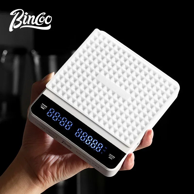 Bincoo Professionele Koffieweegschaal Digitale Weegschaal Handbrouwen Automatische Timing Wegen Slim Opladen Thuis Keuken Klein Bakken