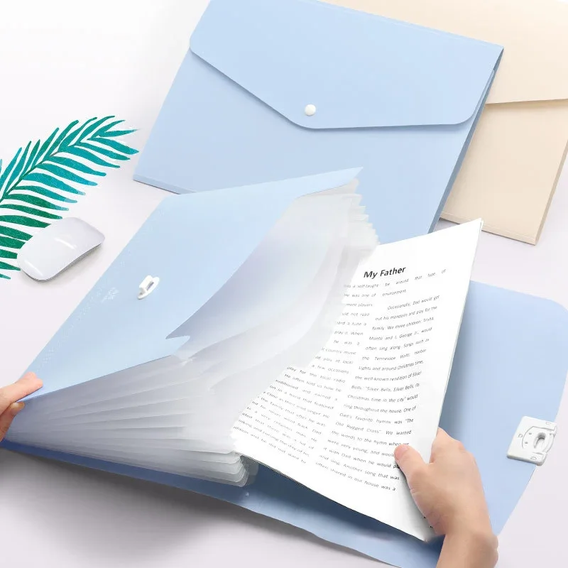 A4 file package Multi-function 13 Grids Folder Handheld File Folder Organ Organizer Storage Holder Office Document Storage Tools