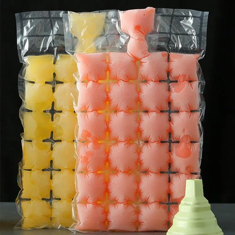 Disposable Iced Bag Grid Ice Cube Mould Self-Sealing Ice Grid Icy Cube Bag Box Edible Frozen Iced Cube Ice Makers