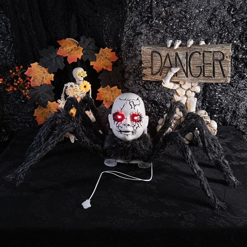 

Призрак Детское Лицо Паук Опора Ужас Хэллоуин Вечеринка Электрическая Индукция Светящийся Голосовое Управление Прогулочный Двор Садовый Орнамент