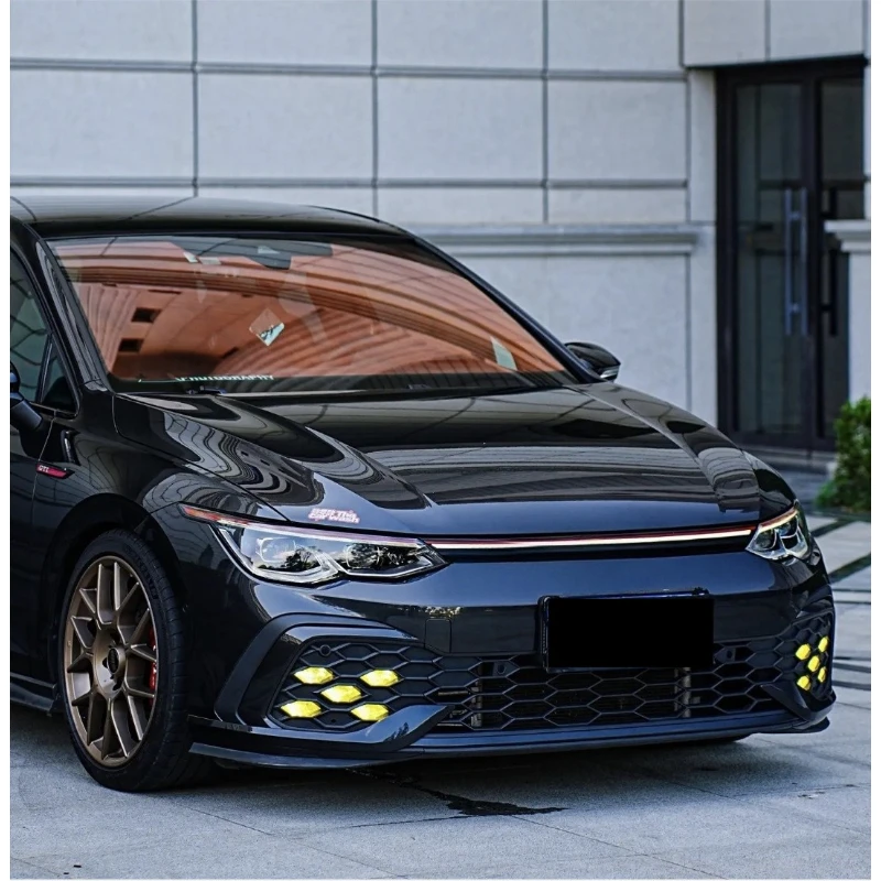 For Volkswagen Golf 8 R-Line GTI 2021-2024 CS Style Front Lip Splitter Rear Bumper Lip Canards Body Kit Exterior Mod Accessories