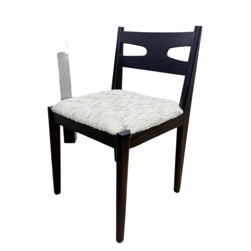 #Medieval style solid wood dining chair Nordic retro wabi style home restaurant B & B leisure chair ash wood tea room chair