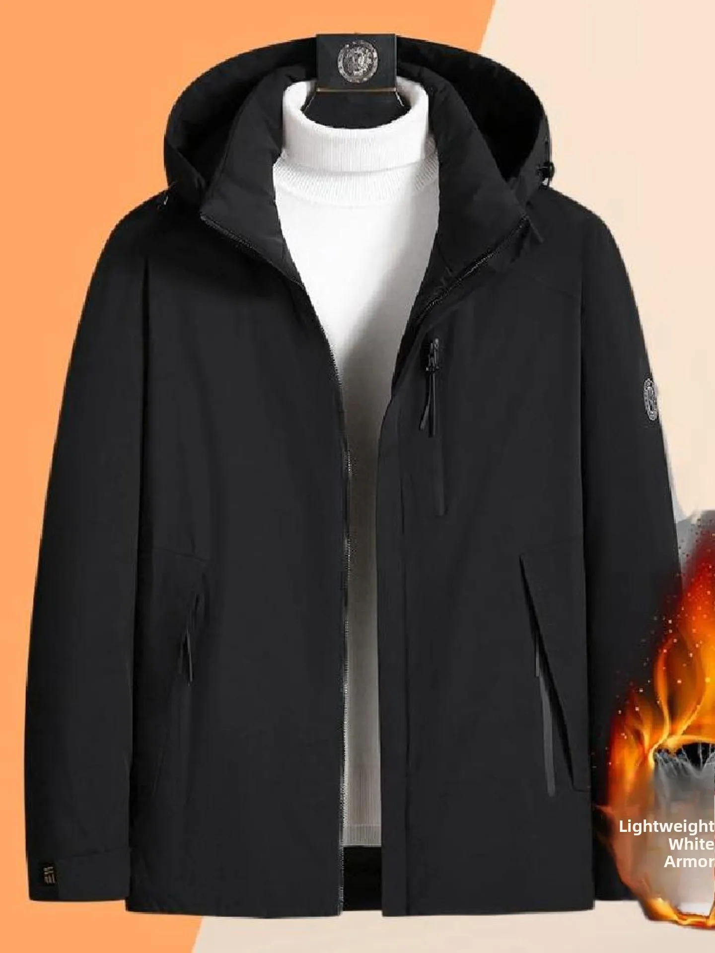 

Модная мужская пуховая куртка с капюшоном, теплая повседневная куртка большого размера, стильное мужское пуховое пальто, осенне-зимняя новинка, верхняя одежда