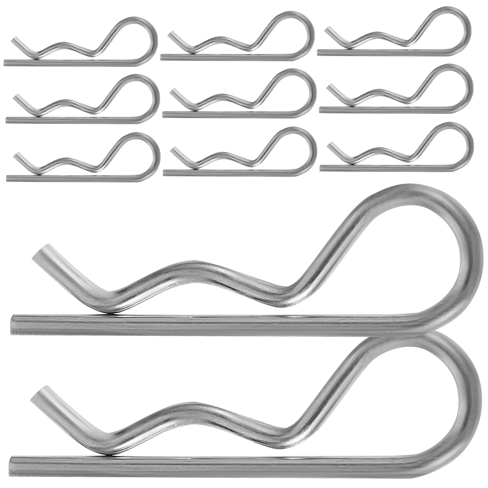 20 stücke Elastische Split Pin M1,6X32 Mm Edelstahl Doppel Schleife Anhänger Hitch Pin Clip Für Traktoren Lkw Mäher R Clips Frühling