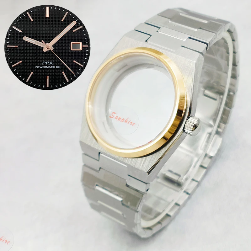 Корпус Mod PRX Super Player Корпуса для часов из сапфирового стекла Подходит для механизма NH35 4R35 NH36 Прозрачная задняя крышка Детали корпуса часов PRX