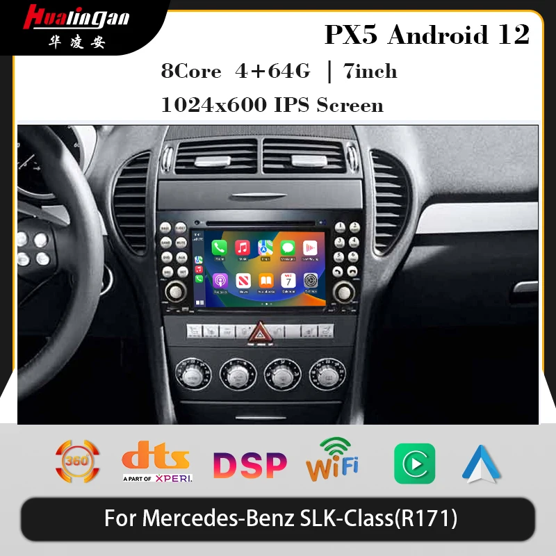 Android AutoRadio For Mercedes Benz Slk Class R171 Slk200 Slk280 Slk300 Touch Screen CarPlay Multimedia  Gps Navigation Wifi