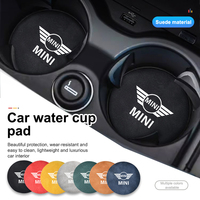 2Pcs Car Water Cup Coaster Non-Slip Auto Accessories For MINI Cooper R53 R52 R50 One JCW Clubman Countryman WORKS