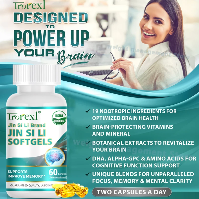 Brain Supplement - Nootropic Brain Booster for Focus, Clarity, Improved Memory & Mood -Support for Concentration & Brain Fog