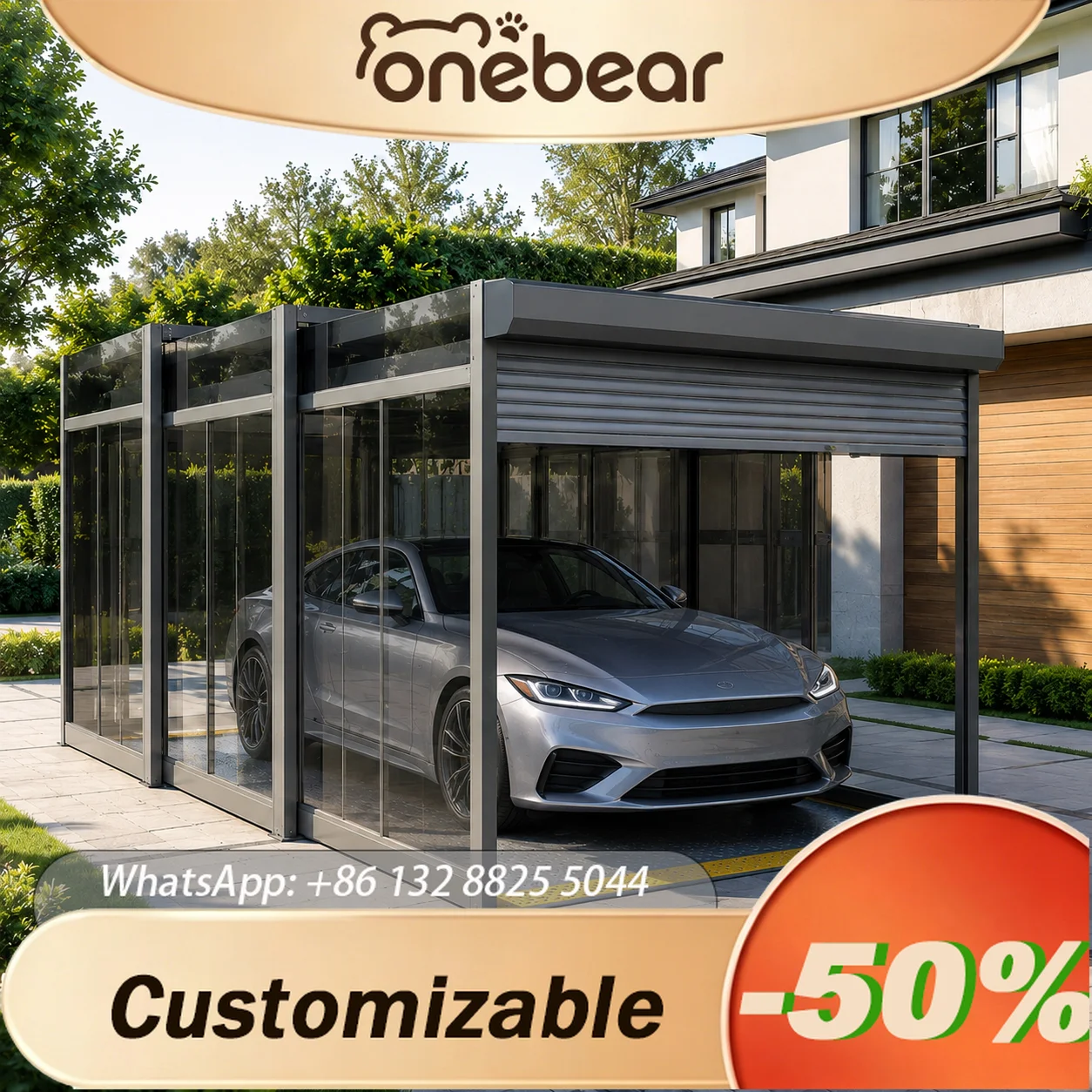 Custom Retractable Foldable Aluminum Carport Outdoor Patio All‑Weather Shelter Windproof Waterproof Parking Garage For Home