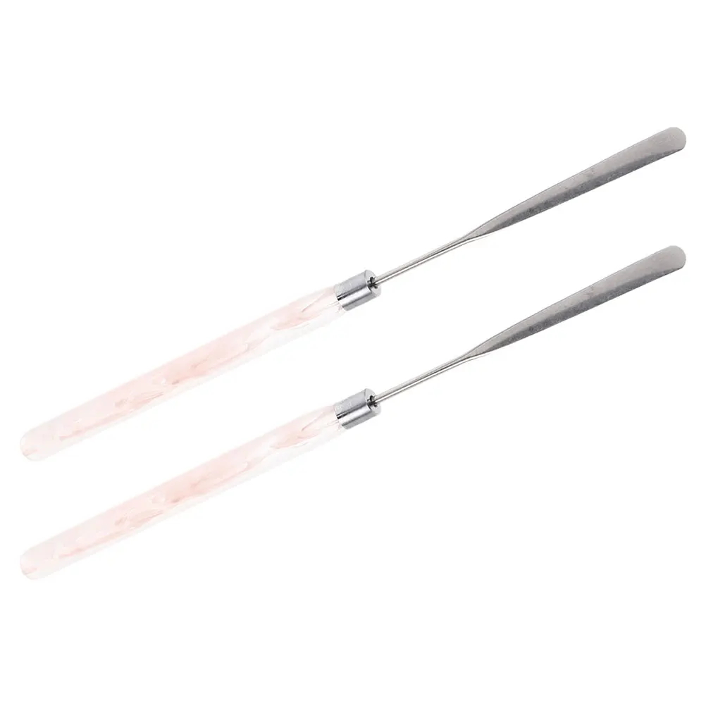 

2pcs Makeup Mixing Spatulas Stainless Steel Tiny Tools Foundation Cream Liquid Acrylic Beauty Manicure Accessories Facial