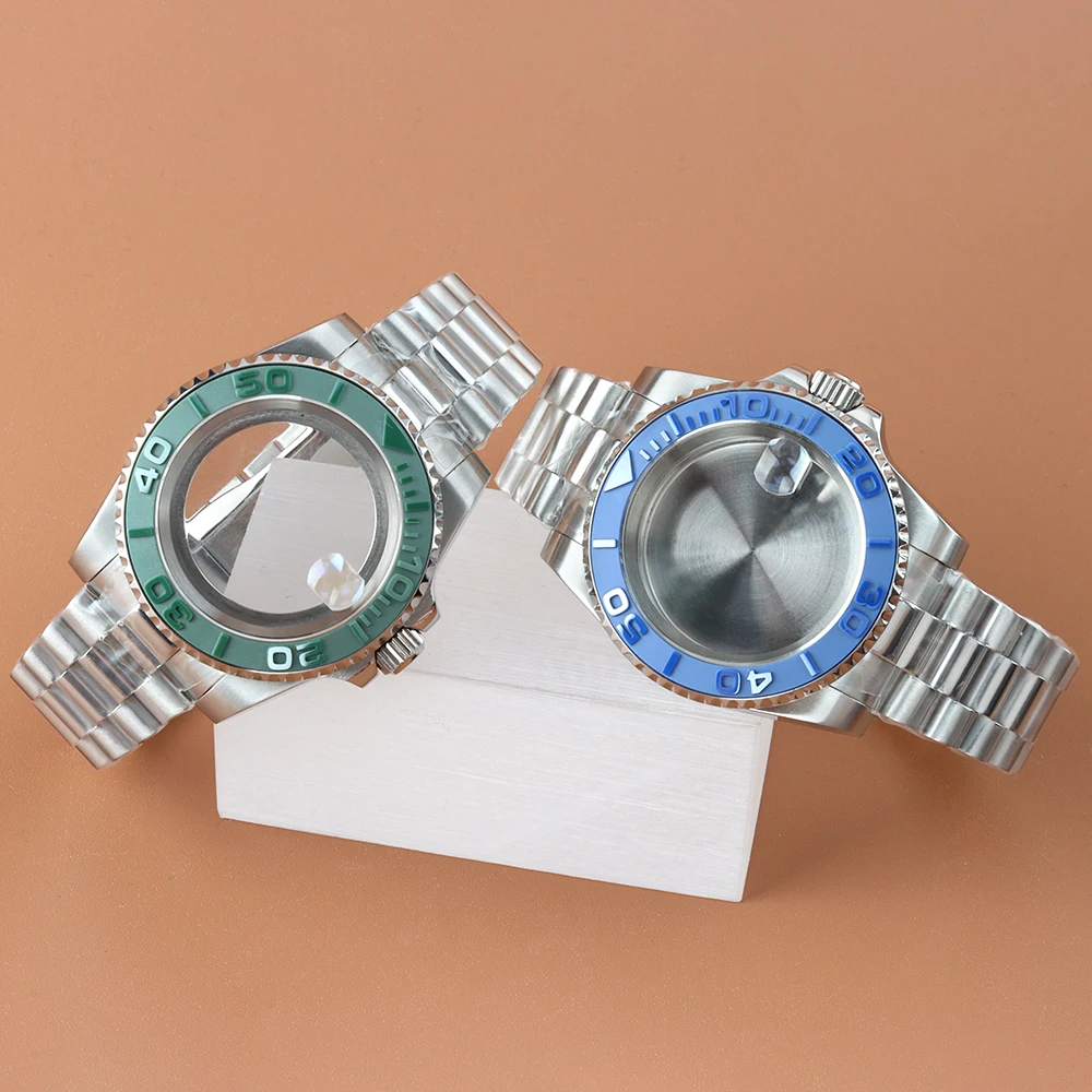 

NH35 40mm Watch Case Sapphire Glass Fit Yacht-Master NH34 NH35 NH36 NH38 Movement 28.5mm Dial Stainless Steel Presidential Strap