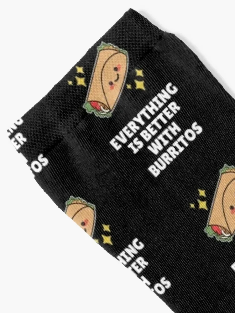 Everything Is Better With Burritos Socks cool Christmas Men Socks Luxury Brand Women's