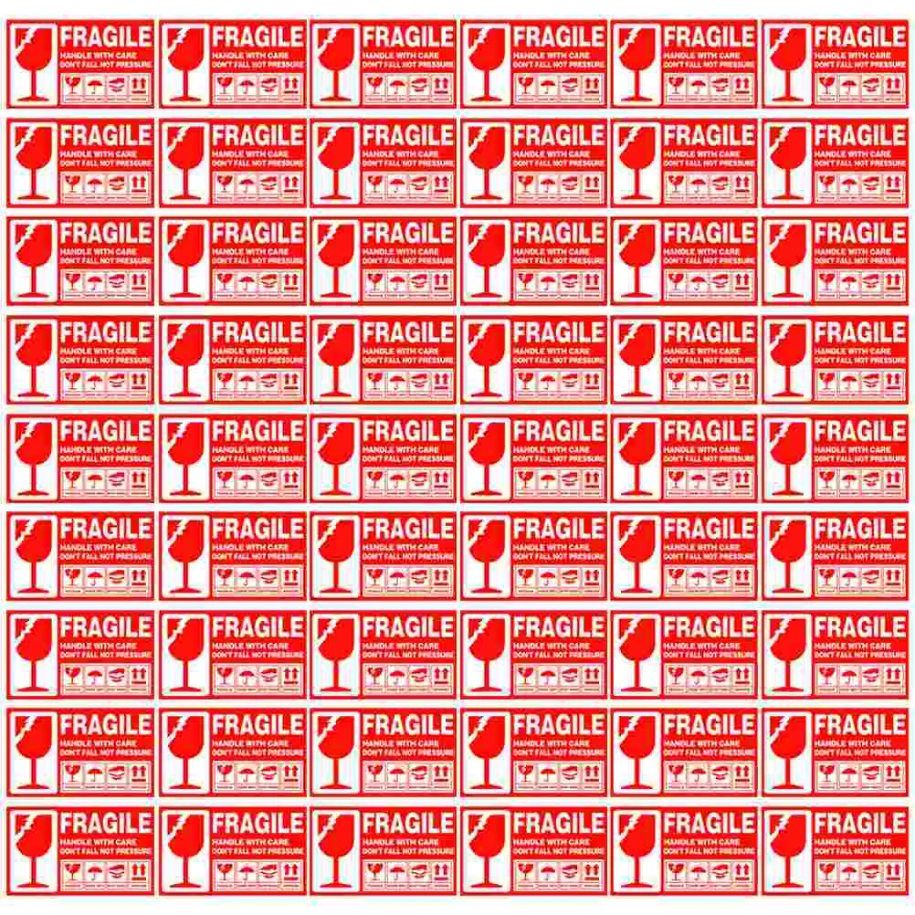 

500 Pcs Office Stickers Self-adhesive Shipping Fragile Package Warning Labels Red Flag for Truck Loads Tape