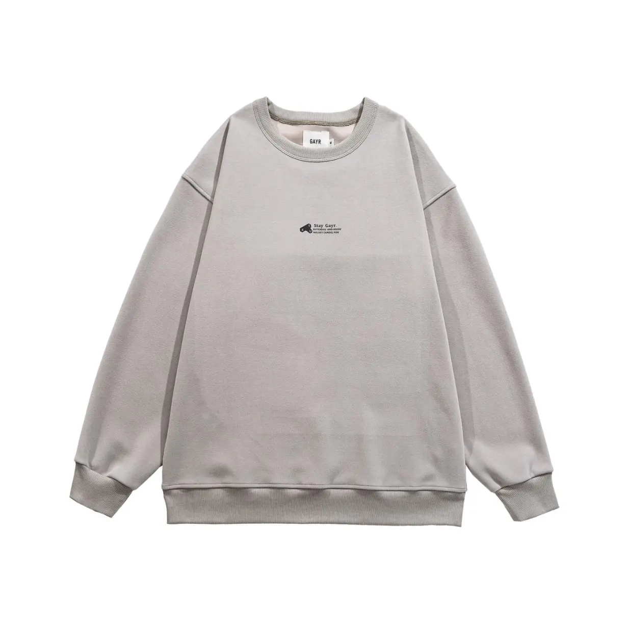 

GAYR Men's Casual Long Sve Sweatirt Elastic round Ne Loose Fit Tee-Color Letter Print Comfortable Cotton Polyester B...