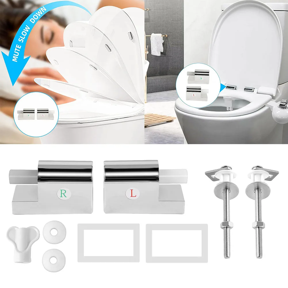 Fixed Toilet Seat Hinge Replacement Kit For Beginners ABS And Stainless Steel Automatic Closing Effortless Disassembly