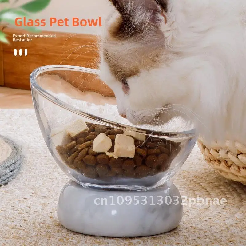 

Cat Bowl Ceramic Anti-turnover Double Bowl Food Basin Dog Bowl Cat Drinking Bowl Protecting Cervical Spine Cat Supplies
