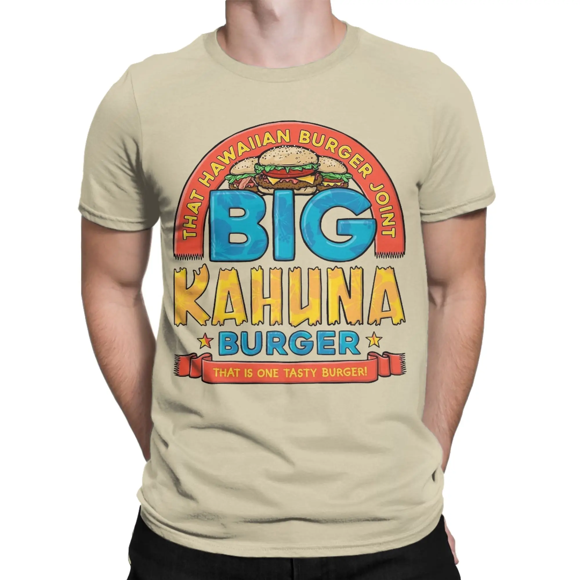Men's The Big Kahuna Burger Pulp Fiction T Shirt Quentin Tarantino Cotton Tops Short Sleeve Crewneck Tees Printing T-Shirt